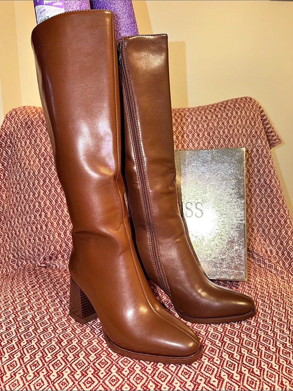 WETKISS Knee-High Heeled Boots in Brown Like New